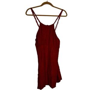 Free People Burnt Red Spagh Strap Tank Tunic Shirt Super Mini Dress Size Small
